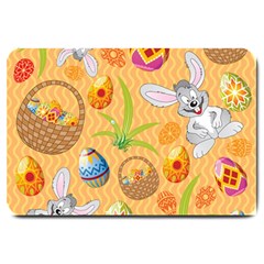 Easter Bunny And Egg Basket Large Doormat  by allthingseveryone