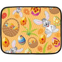 Easter Bunny And Egg Basket Double Sided Fleece Blanket (mini)  by allthingseveryone