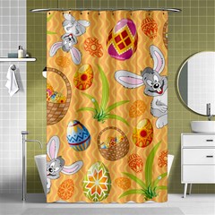 Easter Bunny And Egg Basket Shower Curtain 48  X 72  (small)  by allthingseveryone