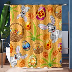 Easter Bunny And Egg Basket Shower Curtain 60  X 72  (medium)  by allthingseveryone