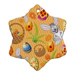 Easter Bunny And Egg Basket Ornament (Snowflake) Front