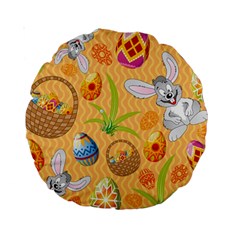 Easter Bunny And Egg Basket Standard 15  Premium Round Cushions by allthingseveryone