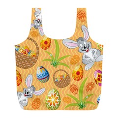 Easter Bunny And Egg Basket Full Print Recycle Bags (l)  by allthingseveryone