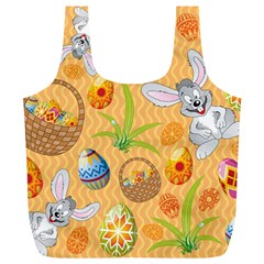 Easter Bunny And Egg Basket Full Print Recycle Bags (l)  by allthingseveryone