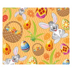 Easter Bunny And Egg Basket Double Sided Flano Blanket (small)  by allthingseveryone