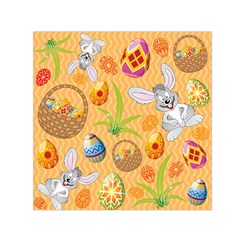 Easter Bunny And Egg Basket Small Satin Scarf (square) by allthingseveryone