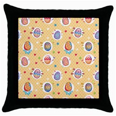 Fun Easter Eggs Throw Pillow Case (black) by allthingseveryone