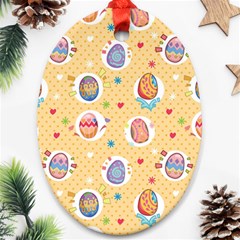 Fun Easter Eggs Oval Ornament (two Sides) by allthingseveryone