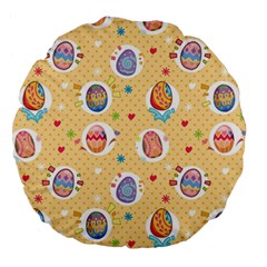 Fun Easter Eggs Large 18  Premium Round Cushions by allthingseveryone