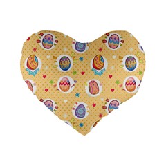 Fun Easter Eggs Standard 16  Premium Heart Shape Cushions by allthingseveryone