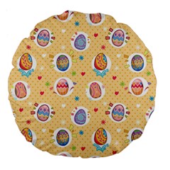 Fun Easter Eggs Large 18  Premium Flano Round Cushions by allthingseveryone