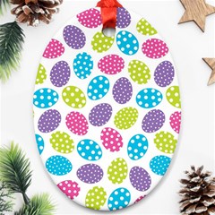 Polka Dot Easter Eggs Ornament (oval) by allthingseveryone