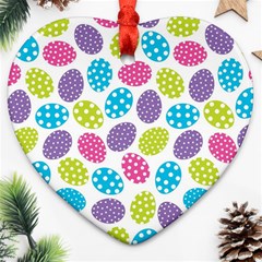 Polka Dot Easter Eggs Ornament (heart) by allthingseveryone