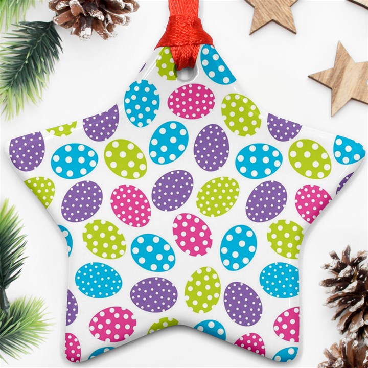 Polka dot Easter Eggs Ornament (Star)