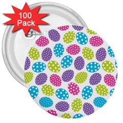 Polka Dot Easter Eggs 3  Buttons (100 Pack)  by allthingseveryone