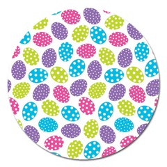 Polka Dot Easter Eggs Magnet 5  (round) by allthingseveryone