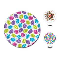 Polka Dot Easter Eggs Playing Cards (round)  by allthingseveryone