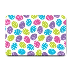 Polka Dot Easter Eggs Small Doormat  by allthingseveryone