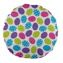 Polka Dot Easter Eggs Large 18  Premium Round Cushions by allthingseveryone