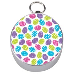 Polka Dot Easter Eggs Silver Compasses by allthingseveryone