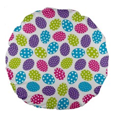 Polka Dot Easter Eggs Large 18  Premium Flano Round Cushions by allthingseveryone