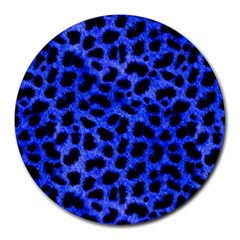 Blue Cheetah Print  Round Mousepads