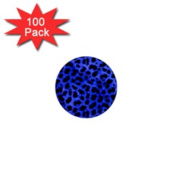 Blue Cheetah Print  1  Mini Magnets (100 pack) 