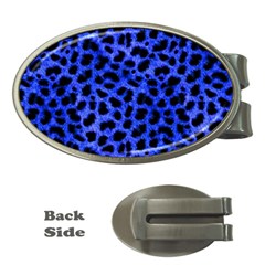 Blue Cheetah Print  Money Clips (Oval) 