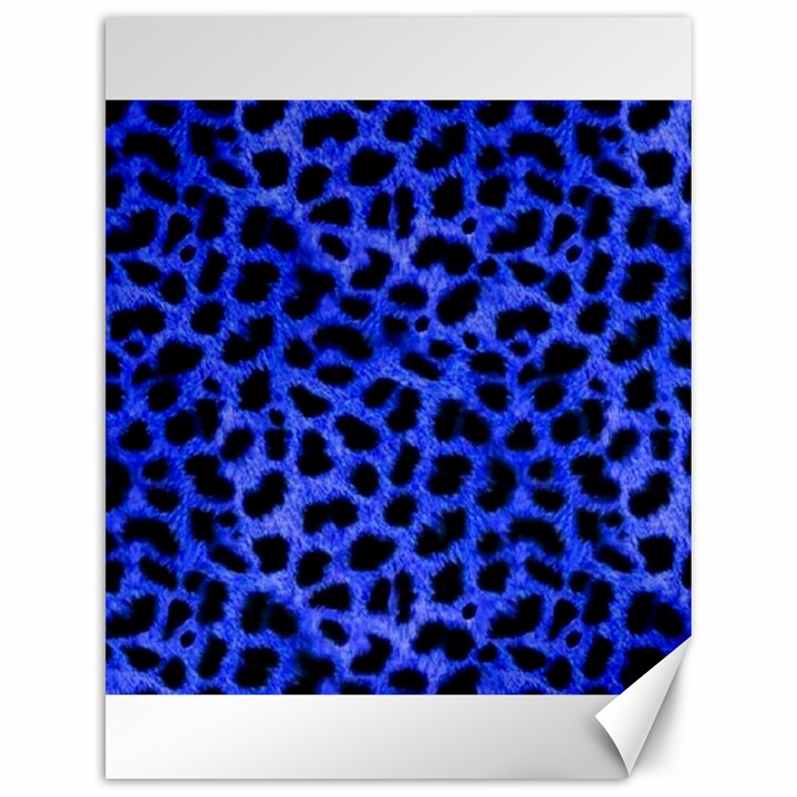 Blue Cheetah Print  Canvas 12  x 16  