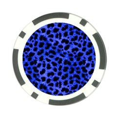 Blue Cheetah Print  Poker Chip Card Guard