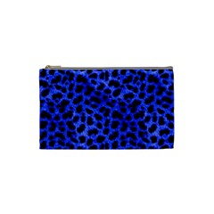 Blue Cheetah Print  Cosmetic Bag (Small) 