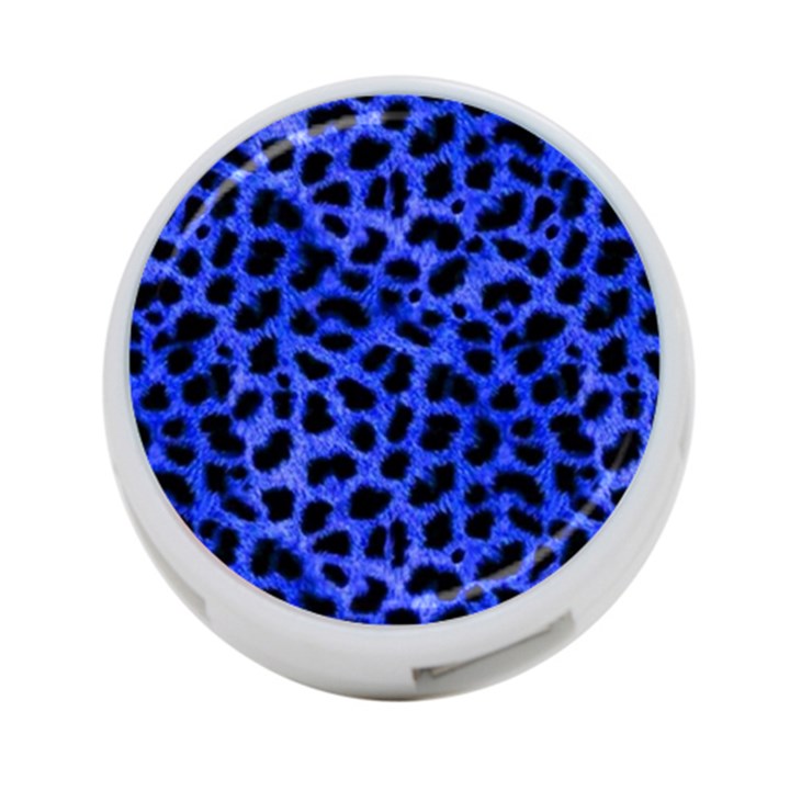 Blue Cheetah Print  4-Port USB Hub (One Side)