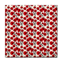 Red Flowers Tile Coasters by allthingseveryone