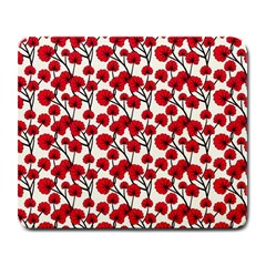 Red Flowers Large Mousepads by allthingseveryone