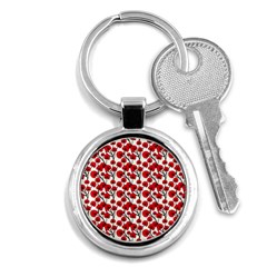 Red Flowers Key Chains (round)  by allthingseveryone