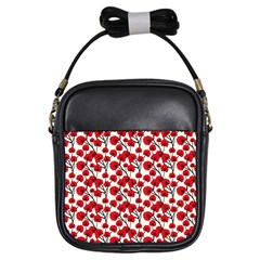 Red Flowers Girls Sling Bags by allthingseveryone