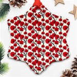 Red Flowers Ornament (Snowflake) Front