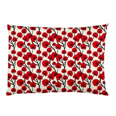 Red Flowers Pillow Case (two Sides) by allthingseveryone