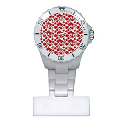 Red Flowers Plastic Nurses Watch