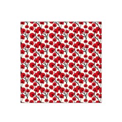 Red Flowers Satin Bandana Scarf by allthingseveryone