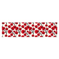 Red Flowers Satin Scarf (oblong) by allthingseveryone