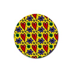 Spring Love Rubber Round Coaster (4 Pack)  by allthingseveryone