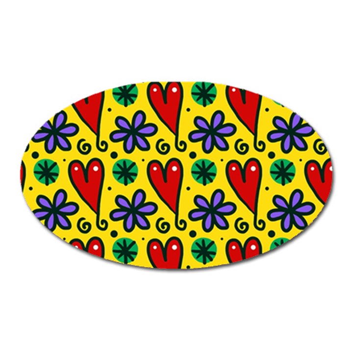 Spring Love Oval Magnet