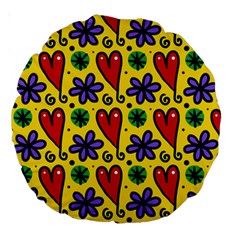 Spring Love Large 18  Premium Round Cushions by allthingseveryone