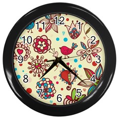 Spring Time Fun Wall Clocks (black) by allthingseveryone