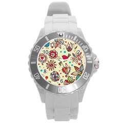 Spring Time Fun Round Plastic Sport Watch (l) by allthingseveryone