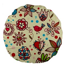 Spring Time Fun Large 18  Premium Round Cushions by allthingseveryone