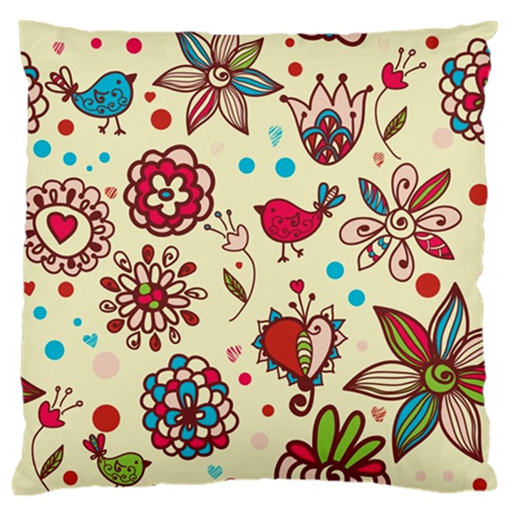 Spring Time Fun Large Flano Cushion Case (One Side)