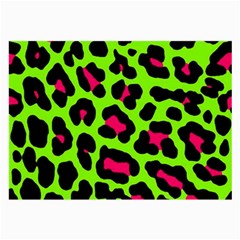 Neon Green Leopard Print Large Glasses Cloth (2-Side)