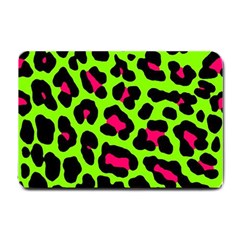 Neon Green Leopard Print Small Doormat 